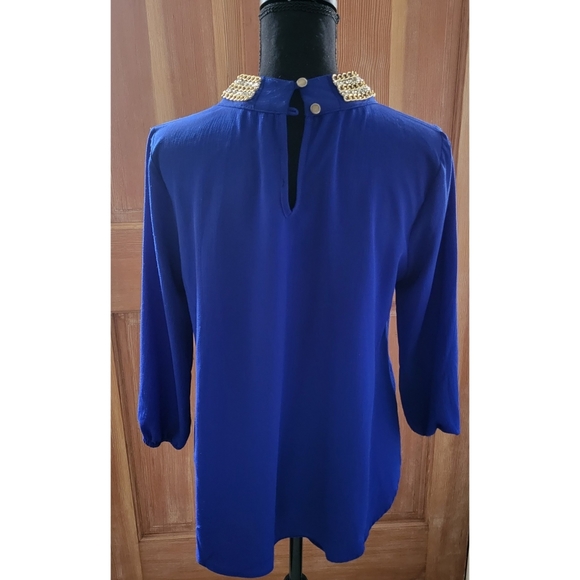 Moa Moa Royal Blue Dress Shirt - Picture 3 of 4